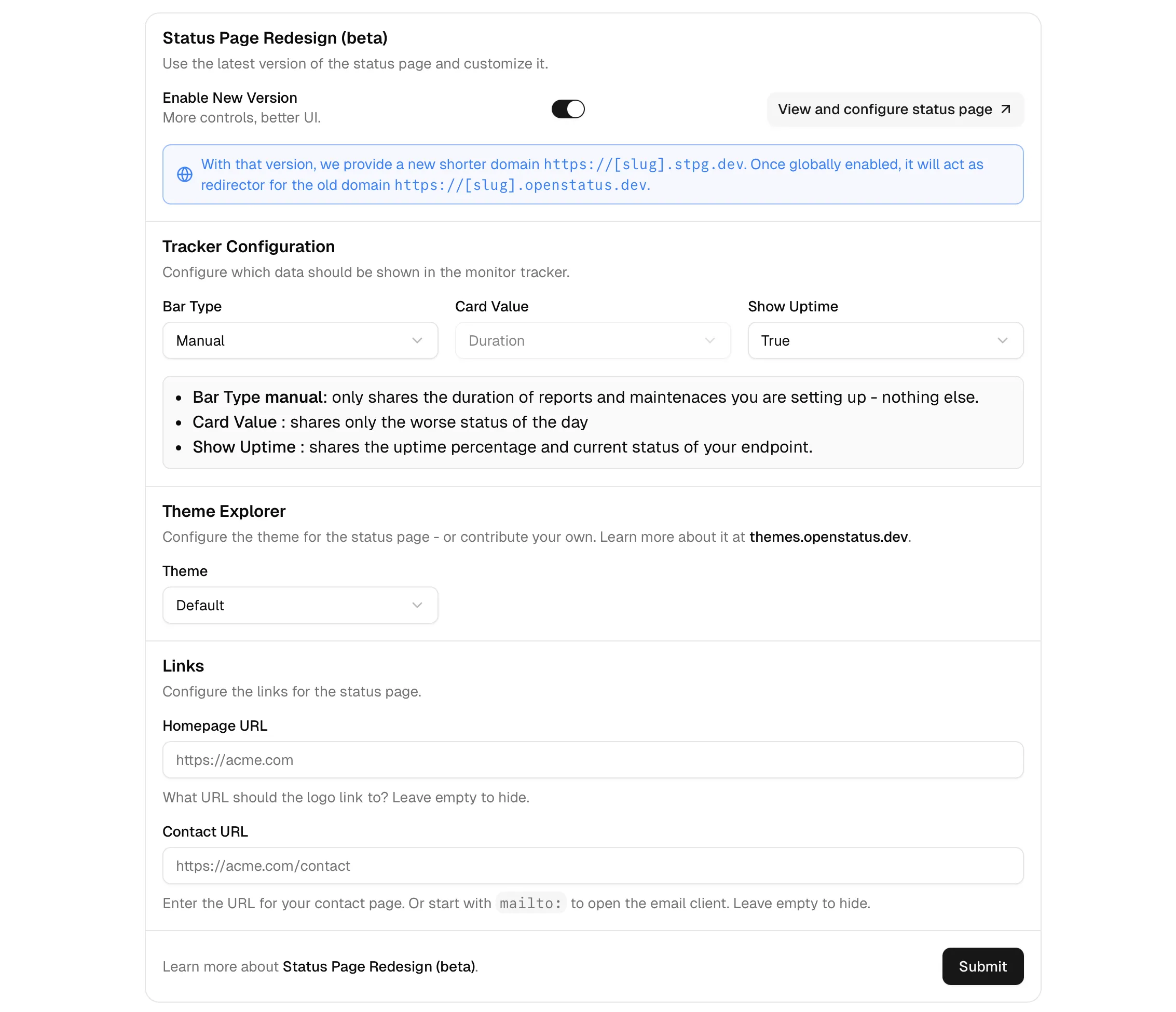 Create your status page